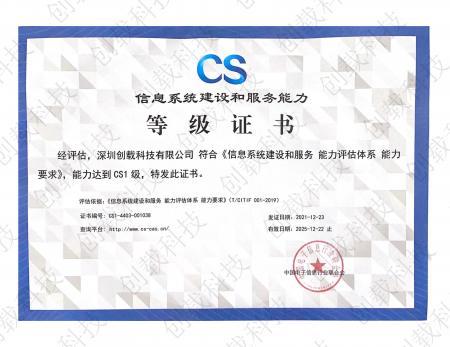 信息系统建设及能力等级证书